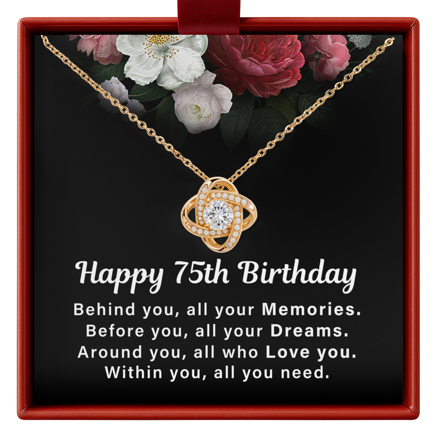 75th Birthday Necklace for Her Gift from Family