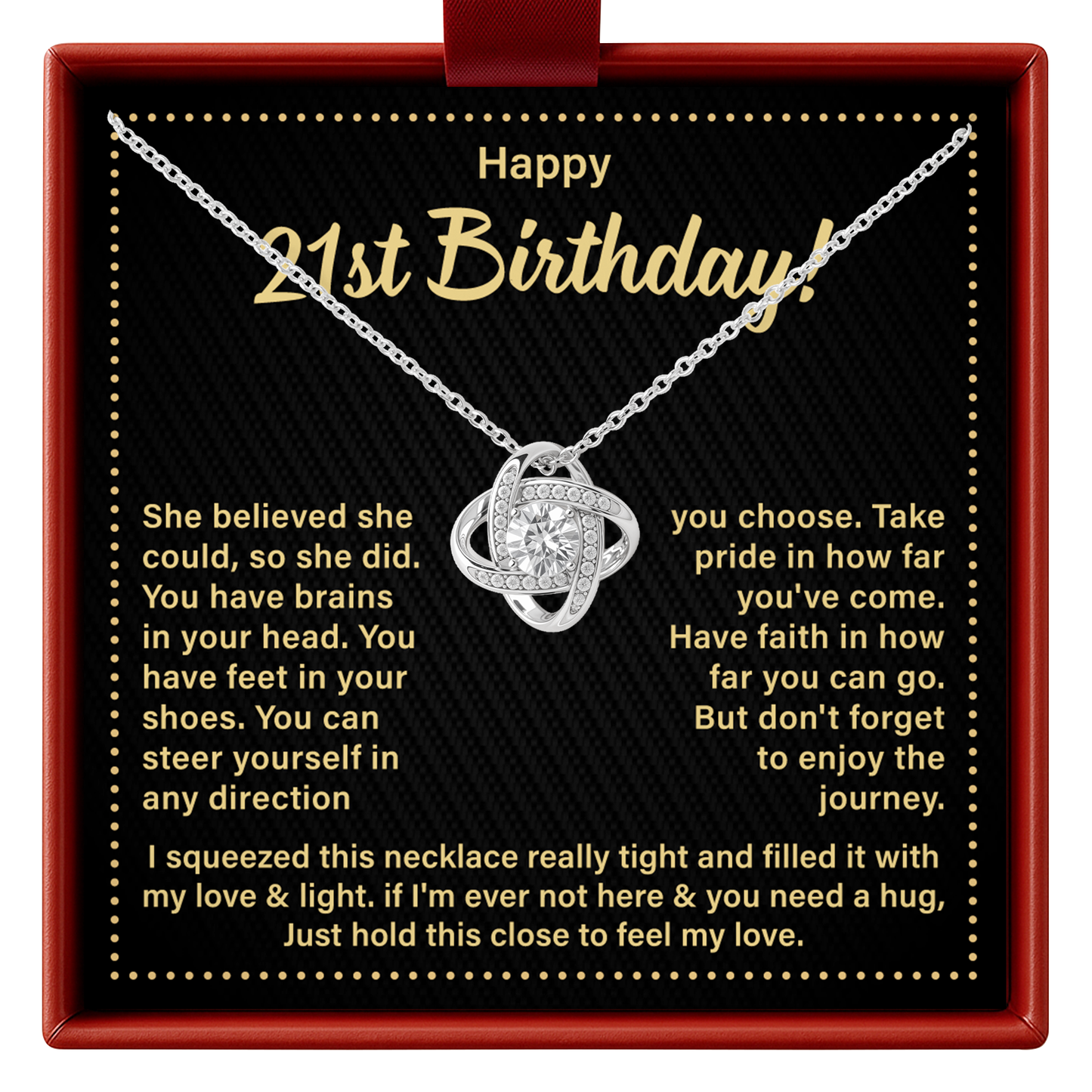 21st Birthday Necklace for Her Gift from Mom or Dad