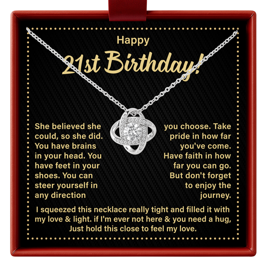 21st Birthday Necklace for Her Gift from Mom or Dad
