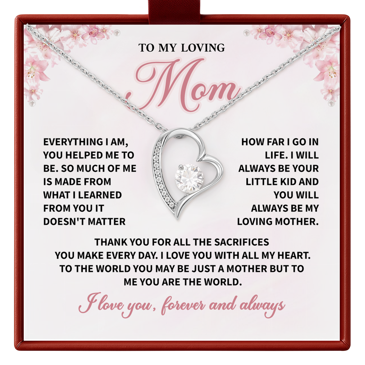 Mom Necklace Gift from Daughter Mother Appreciation Jewelry