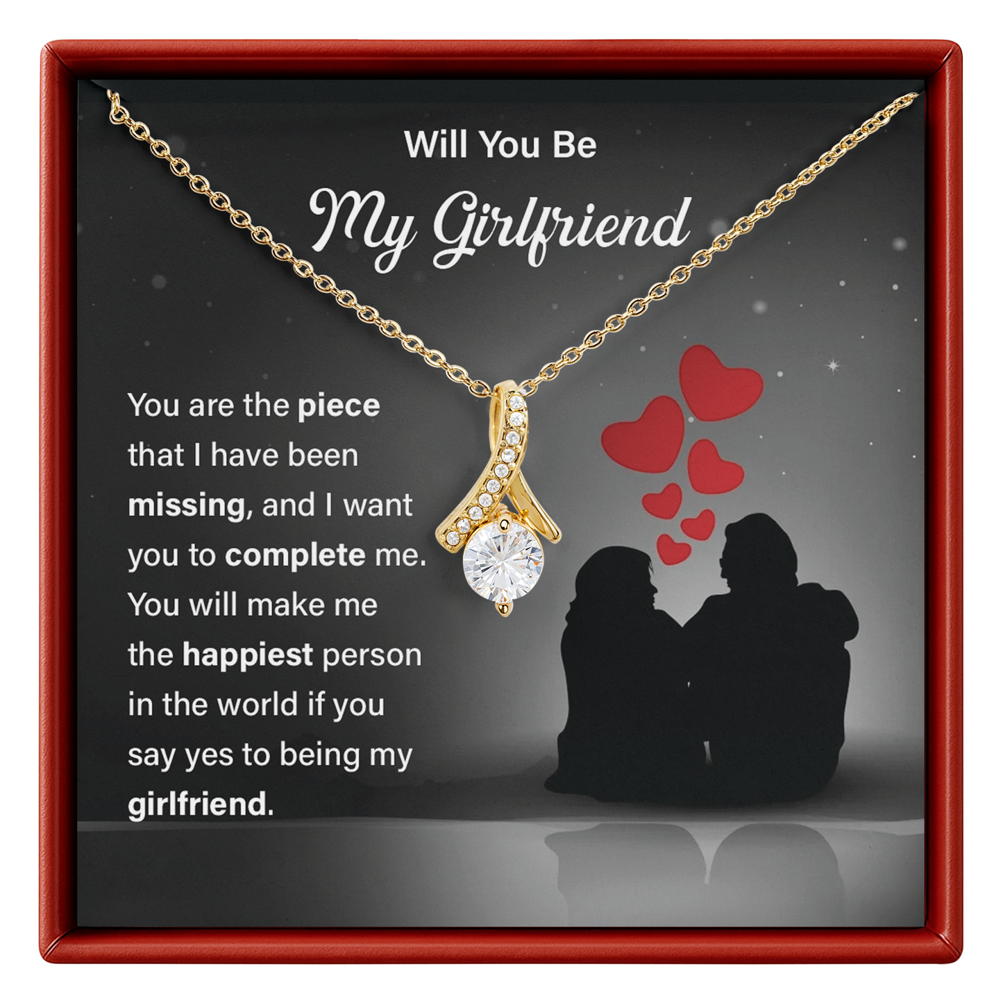 Will You Be My Girlfriend Necklace - Romantic Proposal Gift for Her