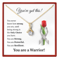 You Are a Warrior Silver Ribbon Necklace Strength & Support Gift for Her