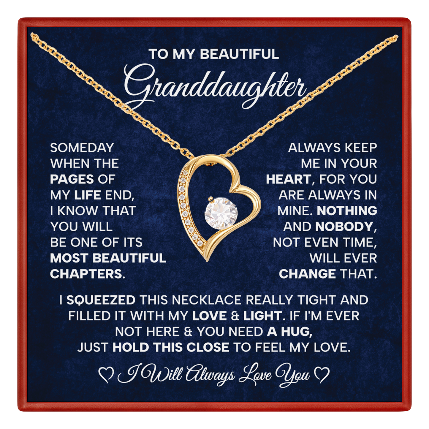 To My Beautiful Granddaughter Necklace - Birthday, Graduation & Christmas Gift