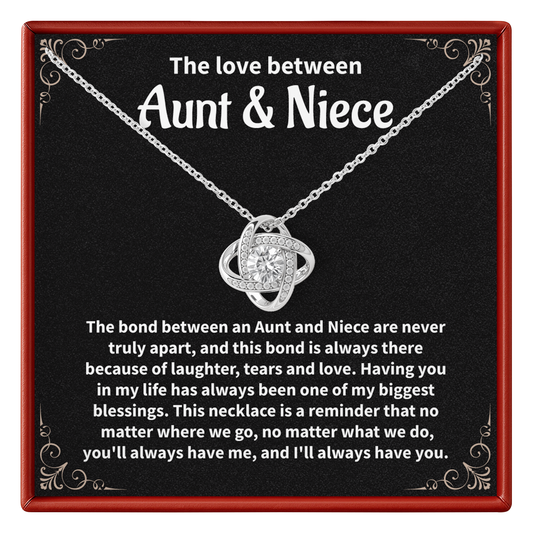 Aunt & Niece Love Knot Necklace - Birthday, Christmas & Appreciation Gift