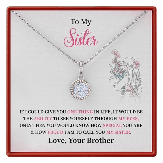 To My Sister Necklace Birthday Gift from Brother