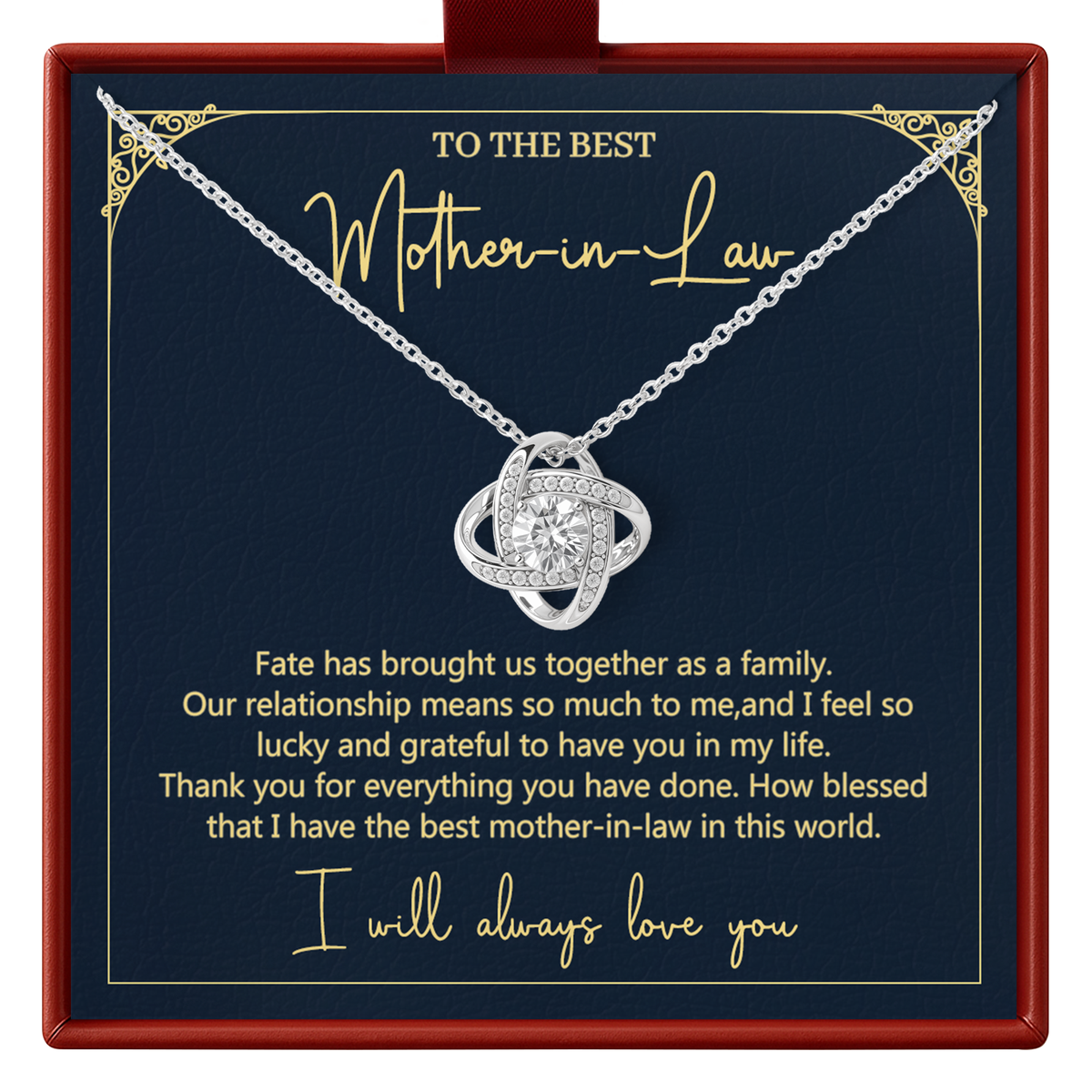 Mother in Law Necklace Gift Daughter in Law Appreciation