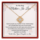 Mother-in-Law Necklace Gift - Birthday, Christmas & Wedding Appreciation