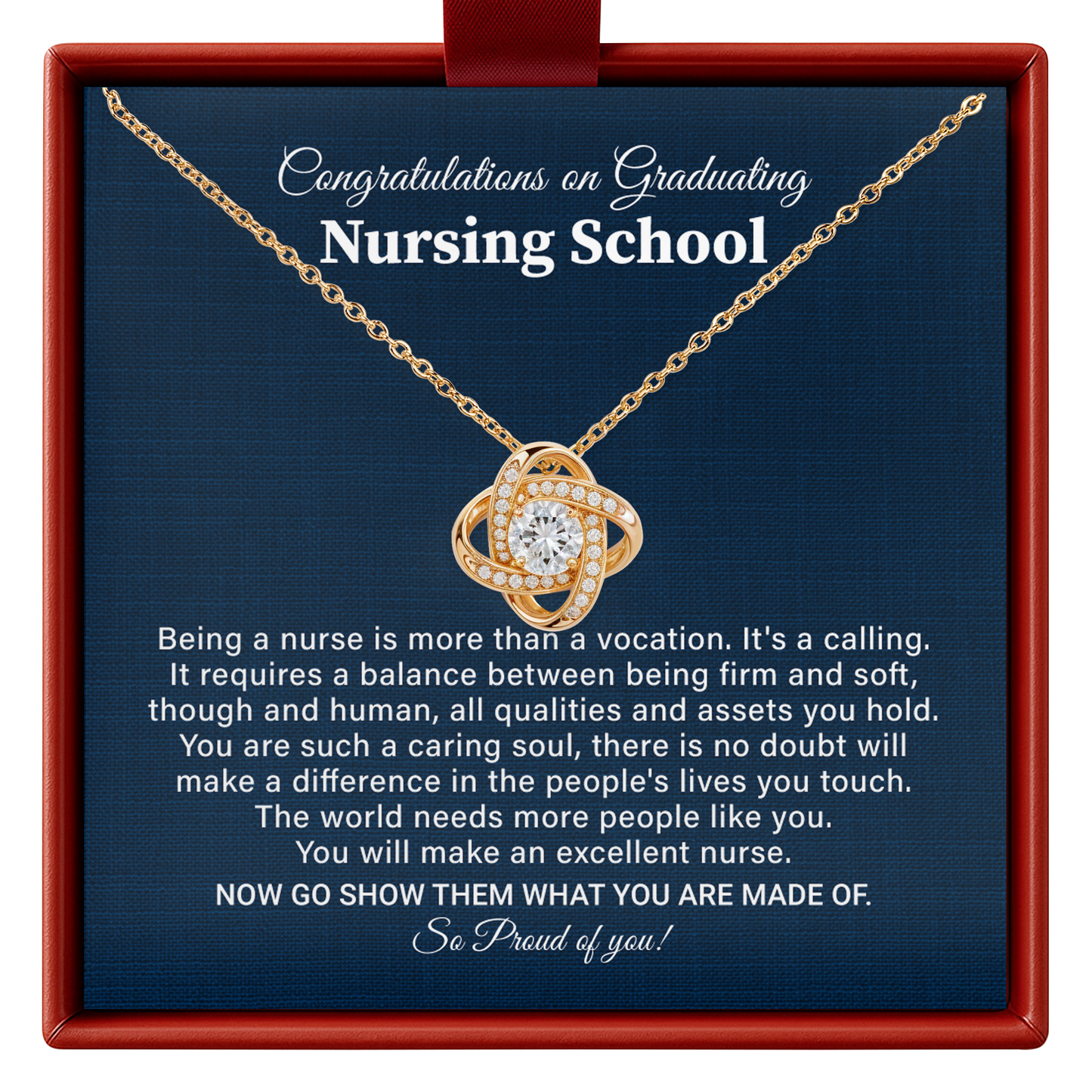 Nursing School Graduation Necklace Gift With Amazing Box