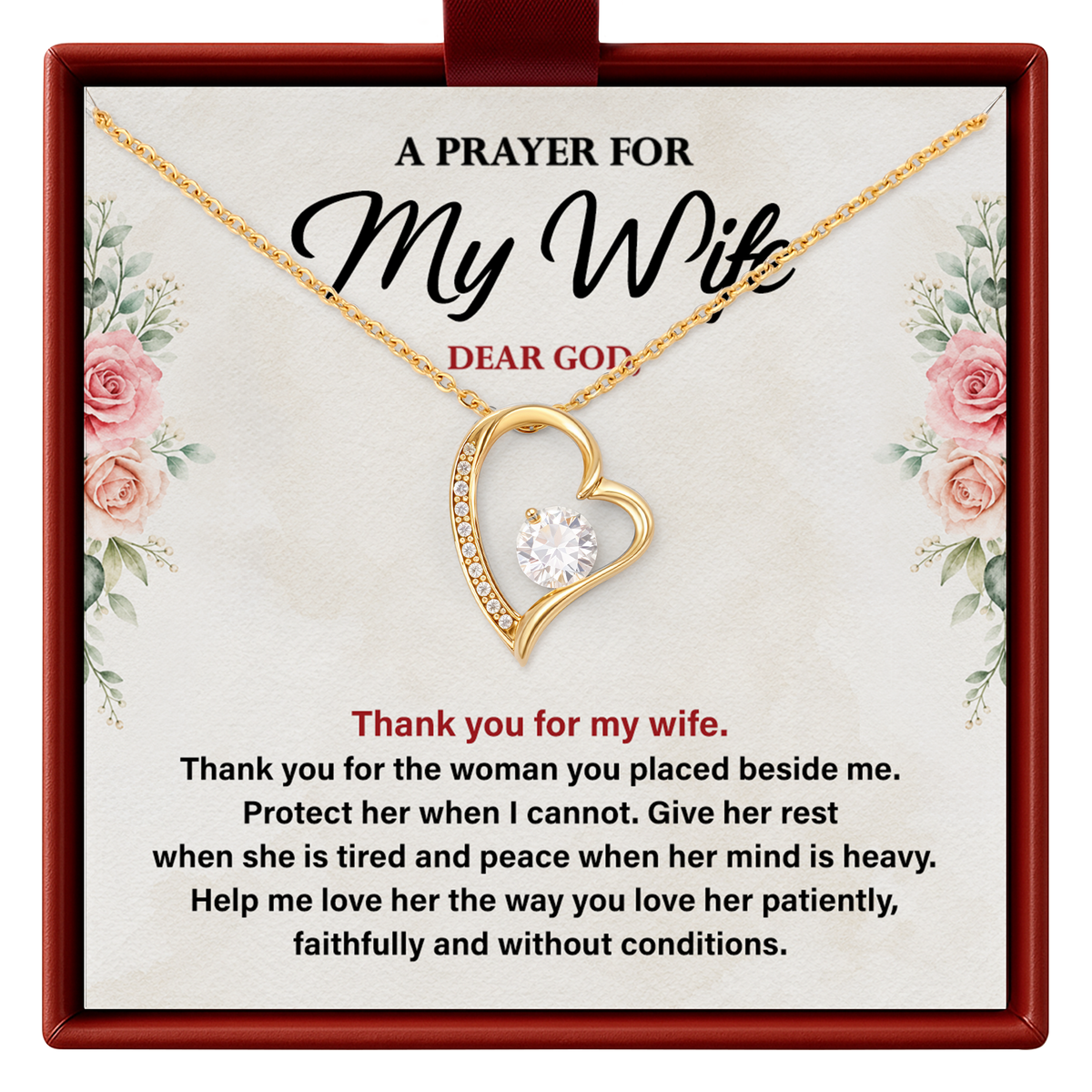 A Prayer for My Wife Necklace Christian Gift from Husband