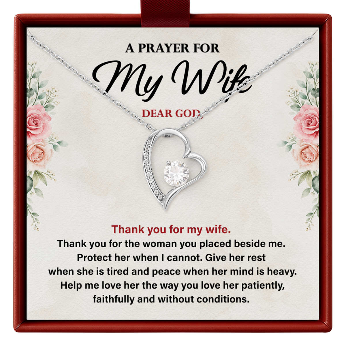 A Prayer for My Wife Necklace Christian Gift from Husband