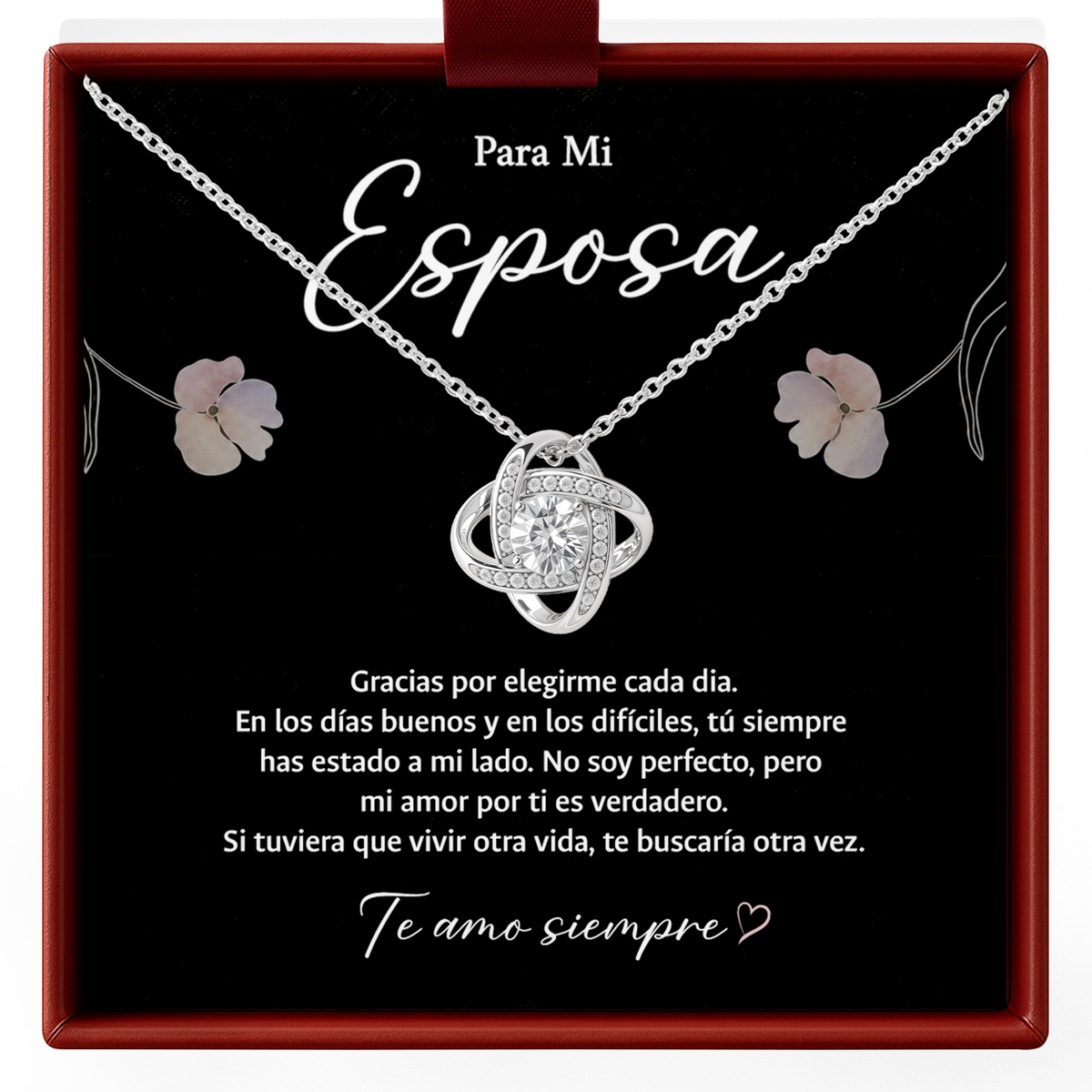 Para Mi Esposa Necklace Spanish Anniversary Gift for Wife