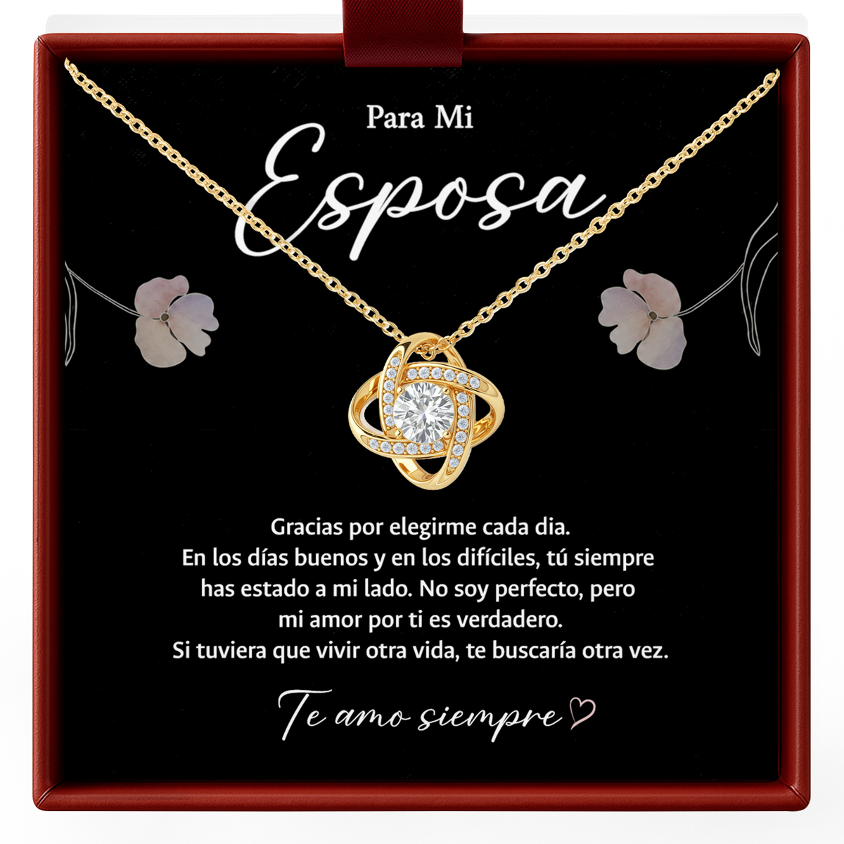 Para Mi Esposa Necklace Spanish Anniversary Gift for Wife