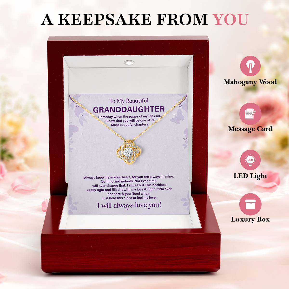 Granddaughter Necklace from Grandma or Grandpa Birthday Gift