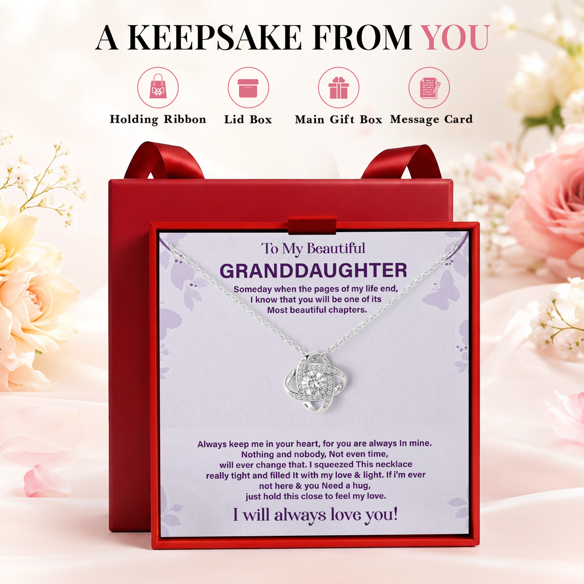 Granddaughter Necklace from Grandma or Grandpa Birthday Gift