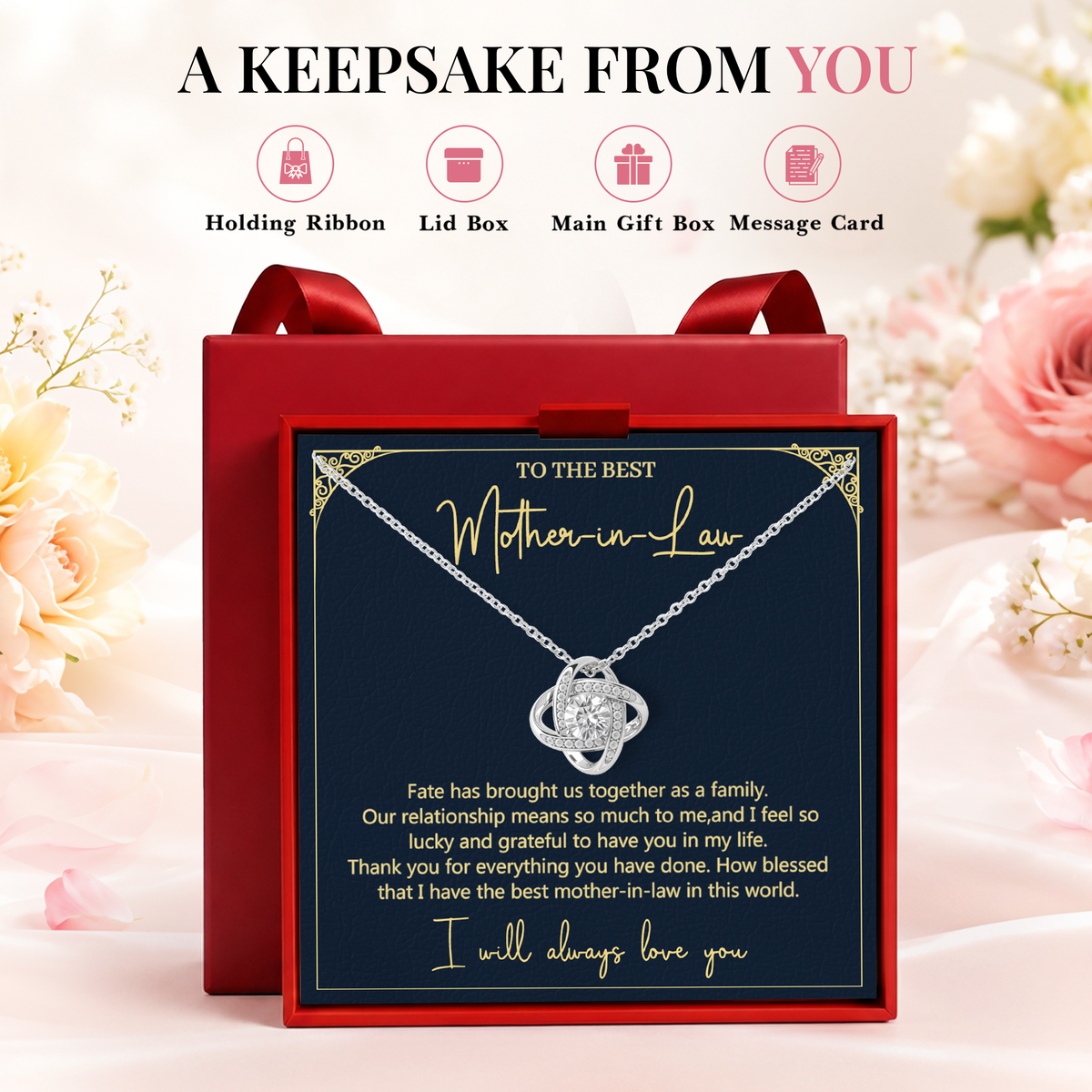 Mother in Law Necklace Gift Daughter in Law Appreciation