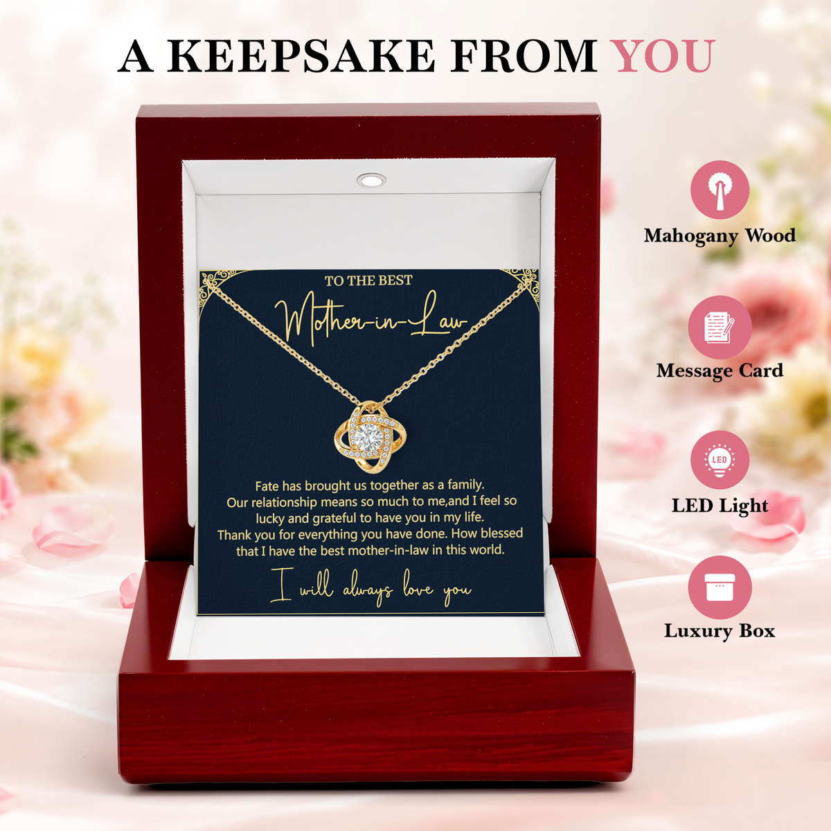 Mother in Law Necklace Gift Daughter in Law Appreciation