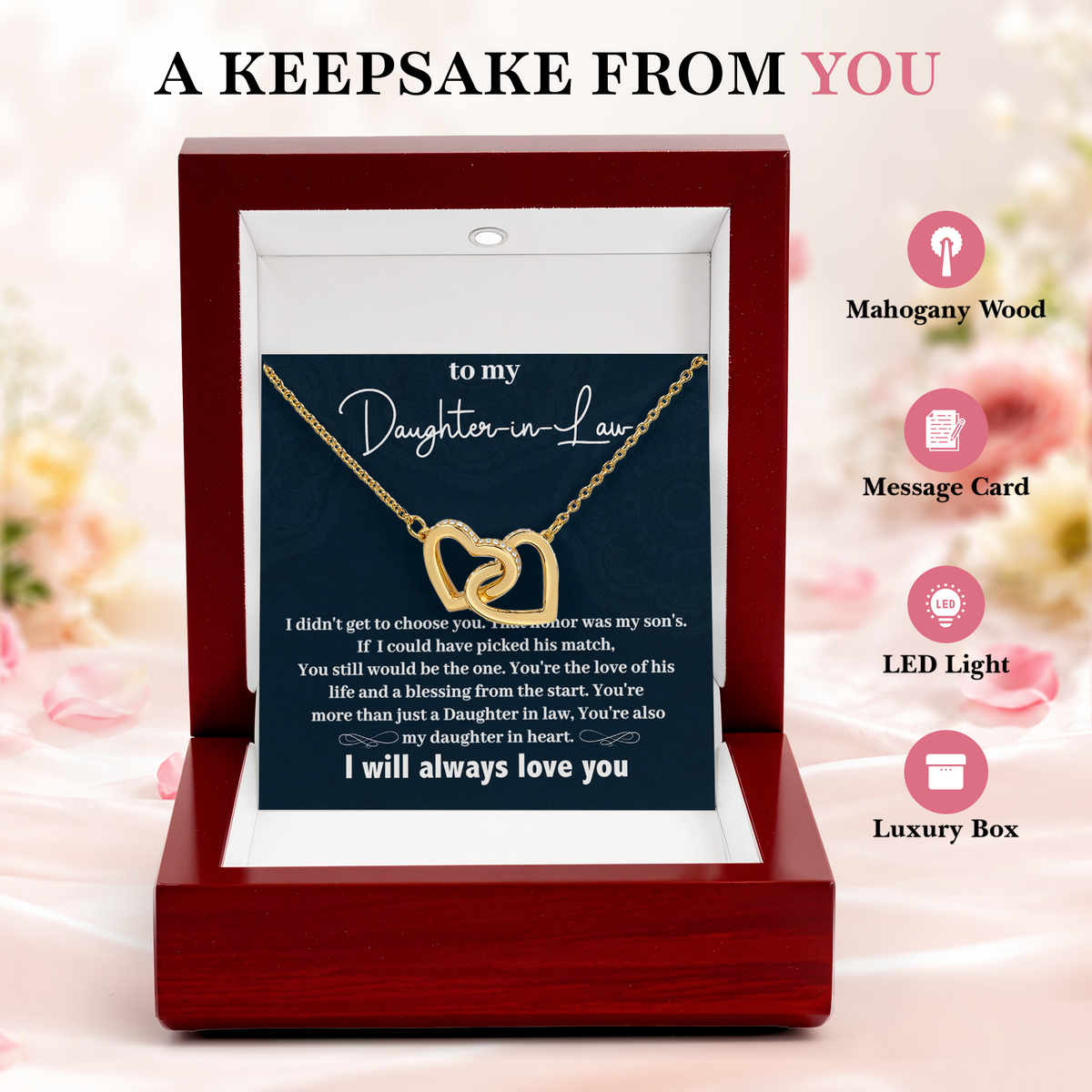 Daughter in Law Necklace from Mother in Law Bridal Shower Gift