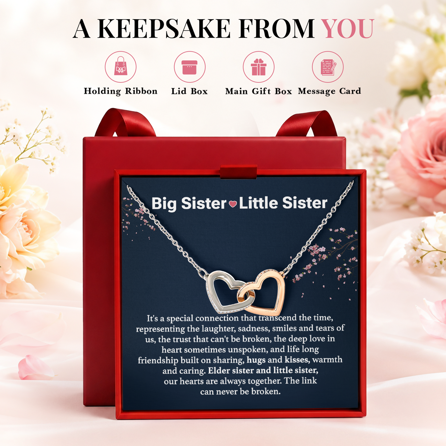 Big Sister Little Sister Necklace Gift Sister Bond Jewelry