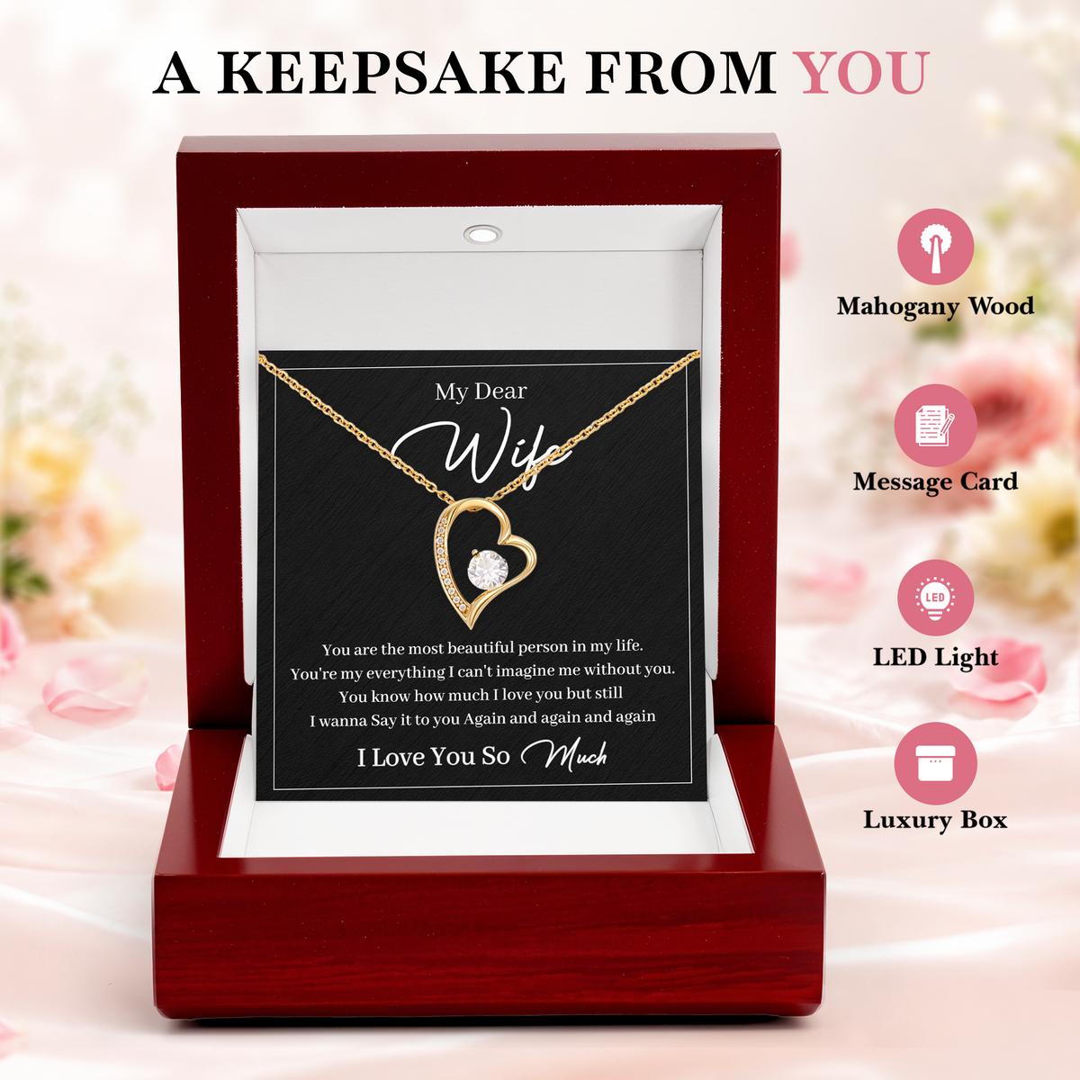 Wife Necklace from Husband Romantic I Love You Gift