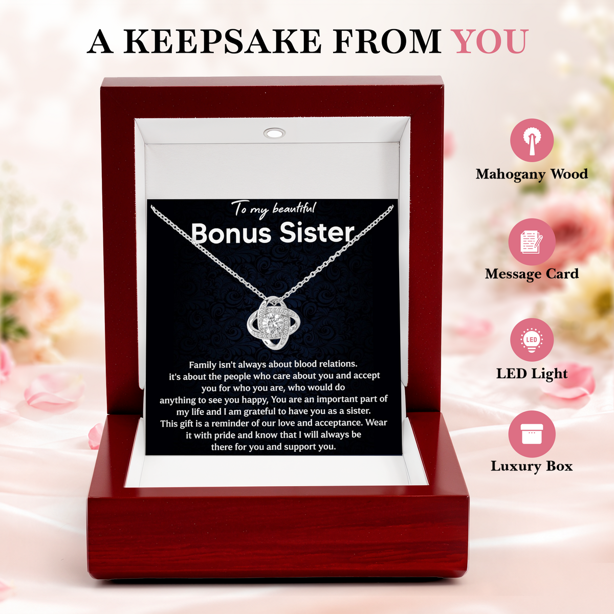 Bonus Sister Necklace Gift Special Sister Appreciation Jewelry