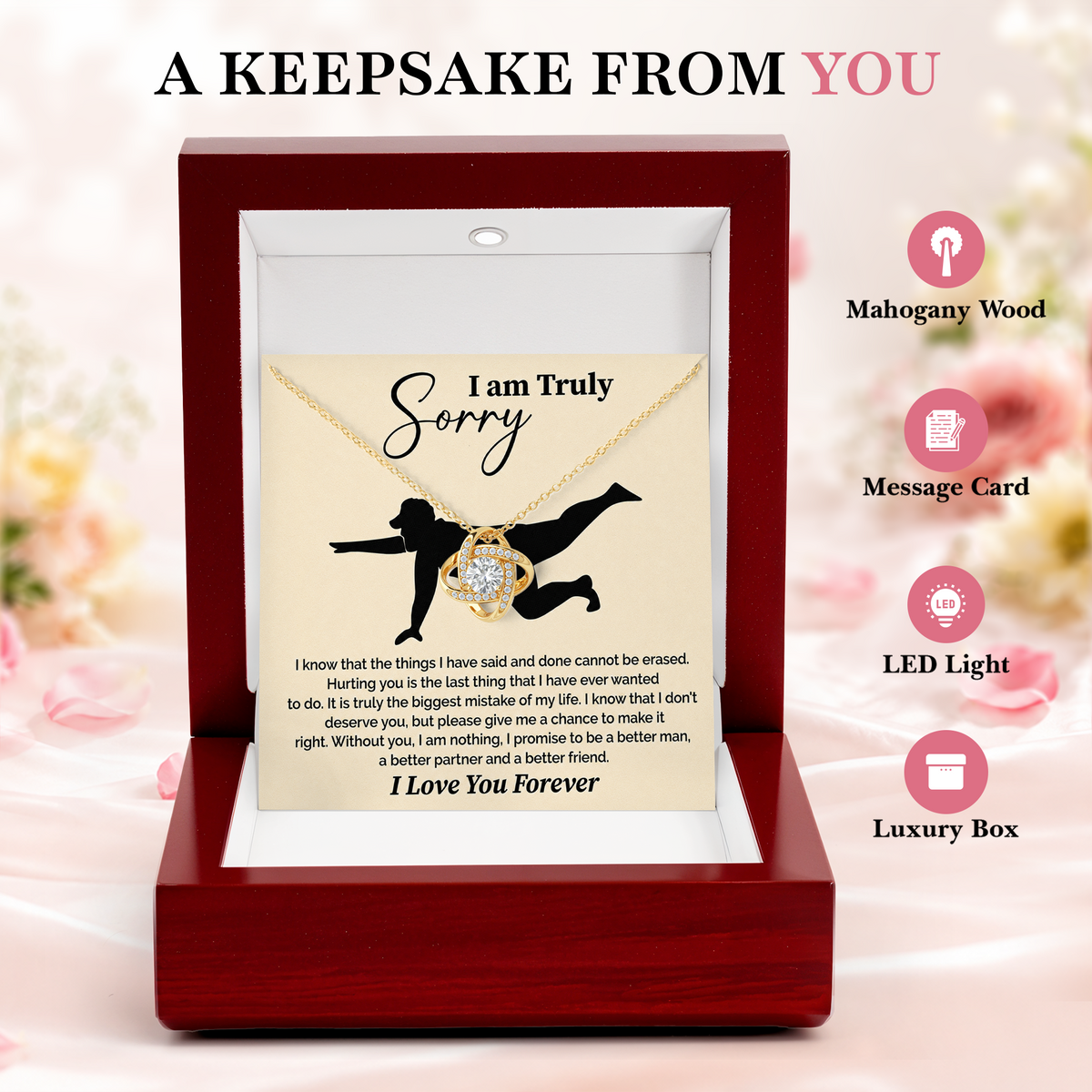 I Am Truly Sorry Necklace for Her Apology Gift for Wife