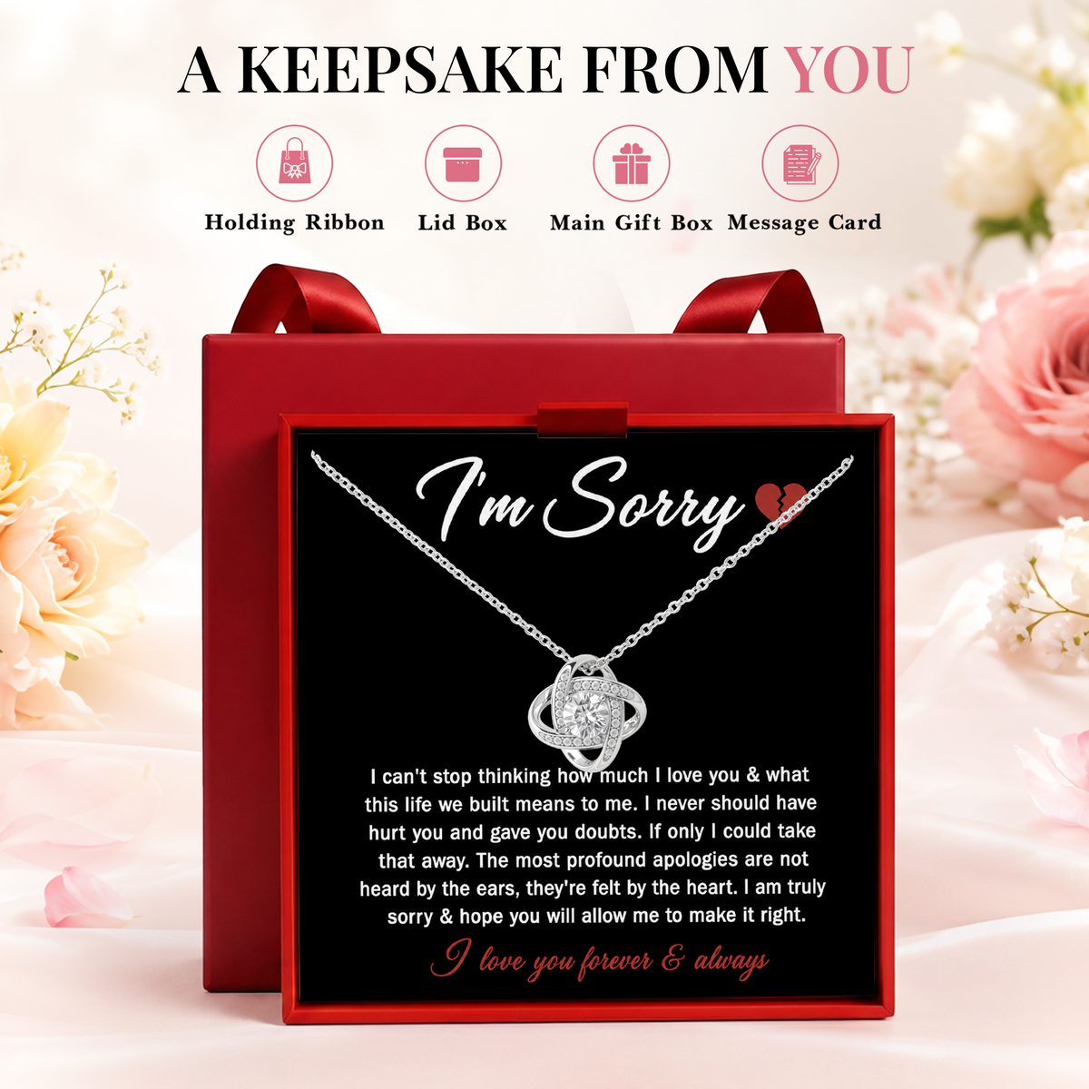 I'm Sorry Necklace for Wife or Girlfriend Romantic Apology Gift