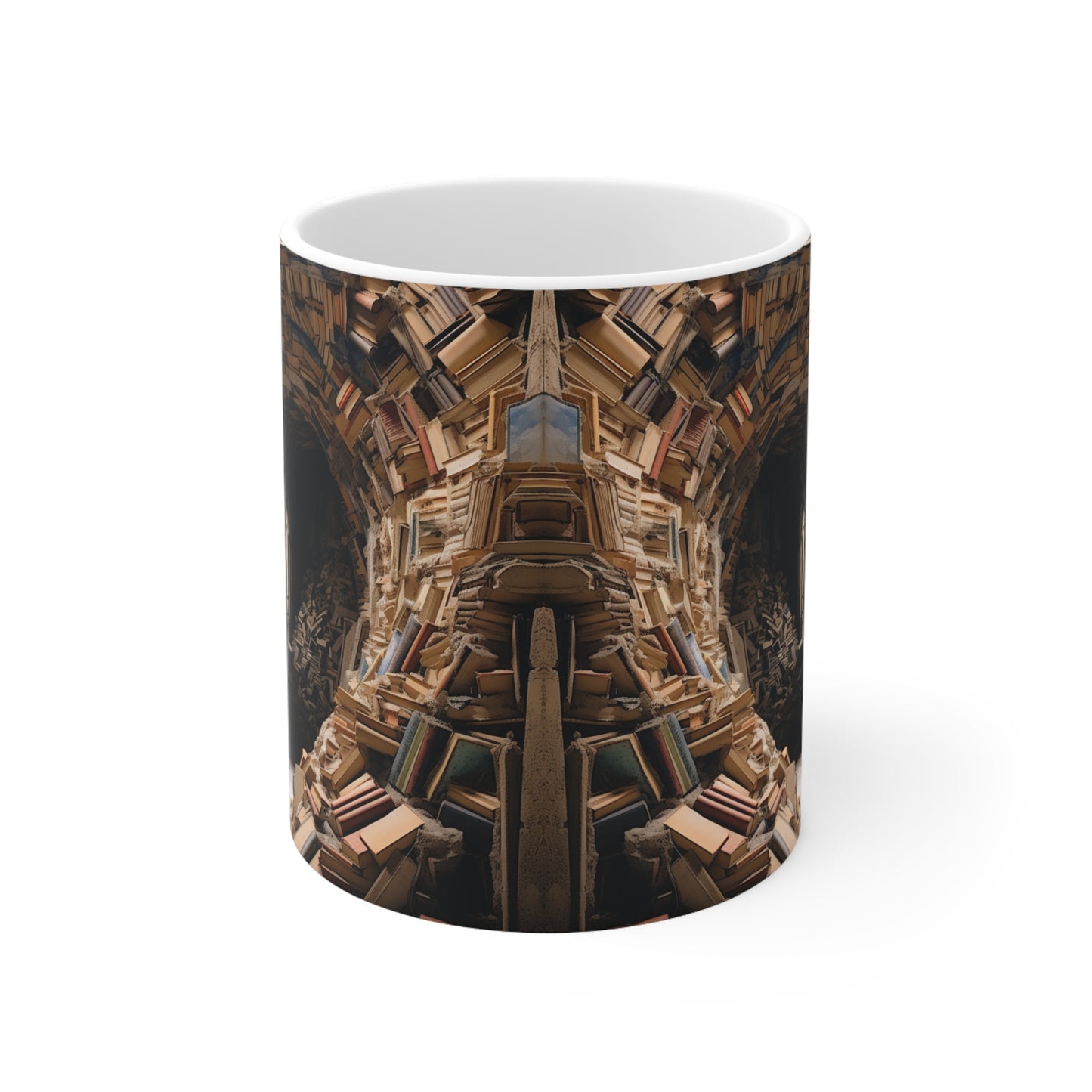 A Book piled 11oz White Mug