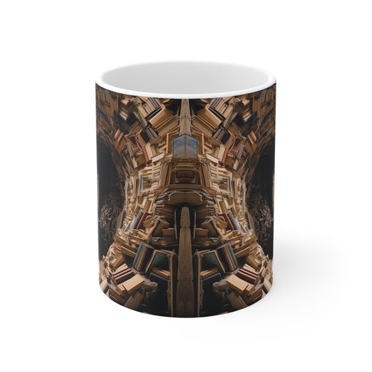 A Book piled 11oz White Mug