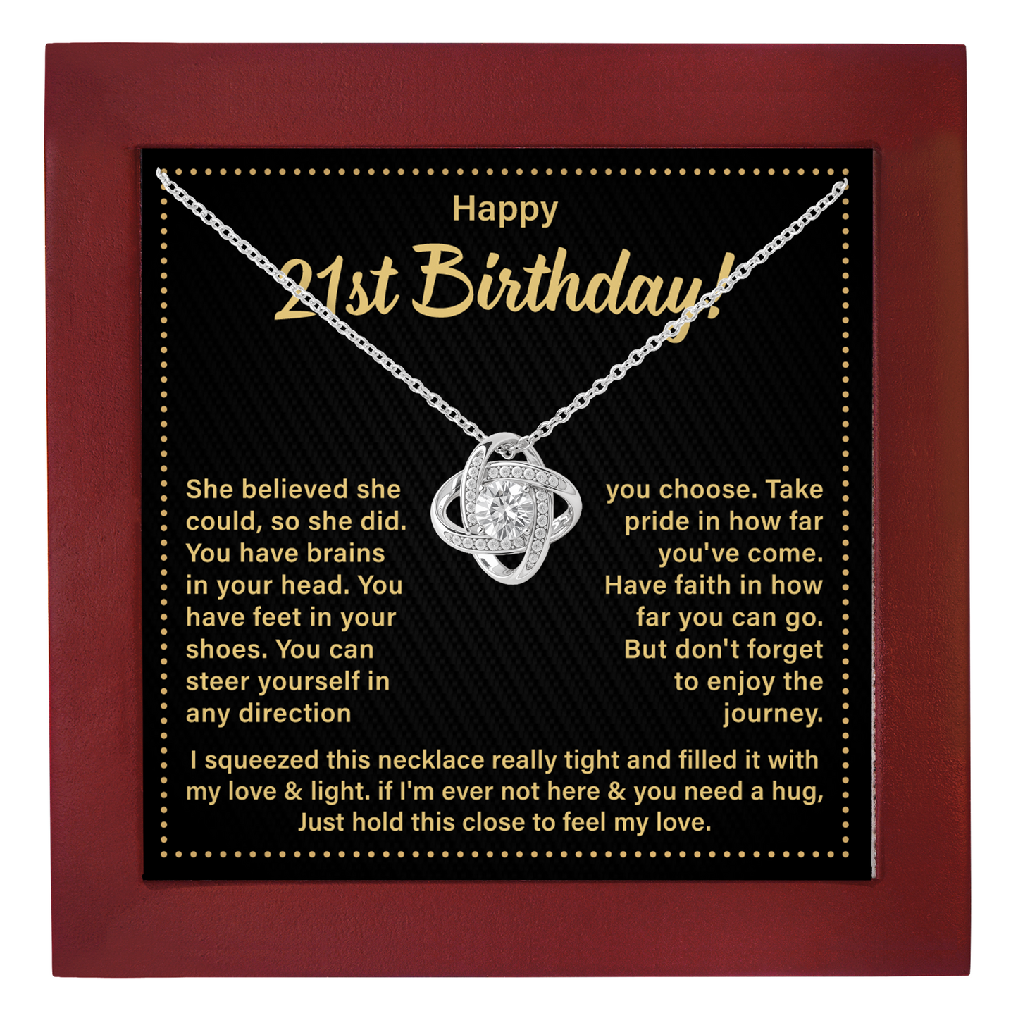 21st Birthday Necklace for Her Gift from Mom or Dad