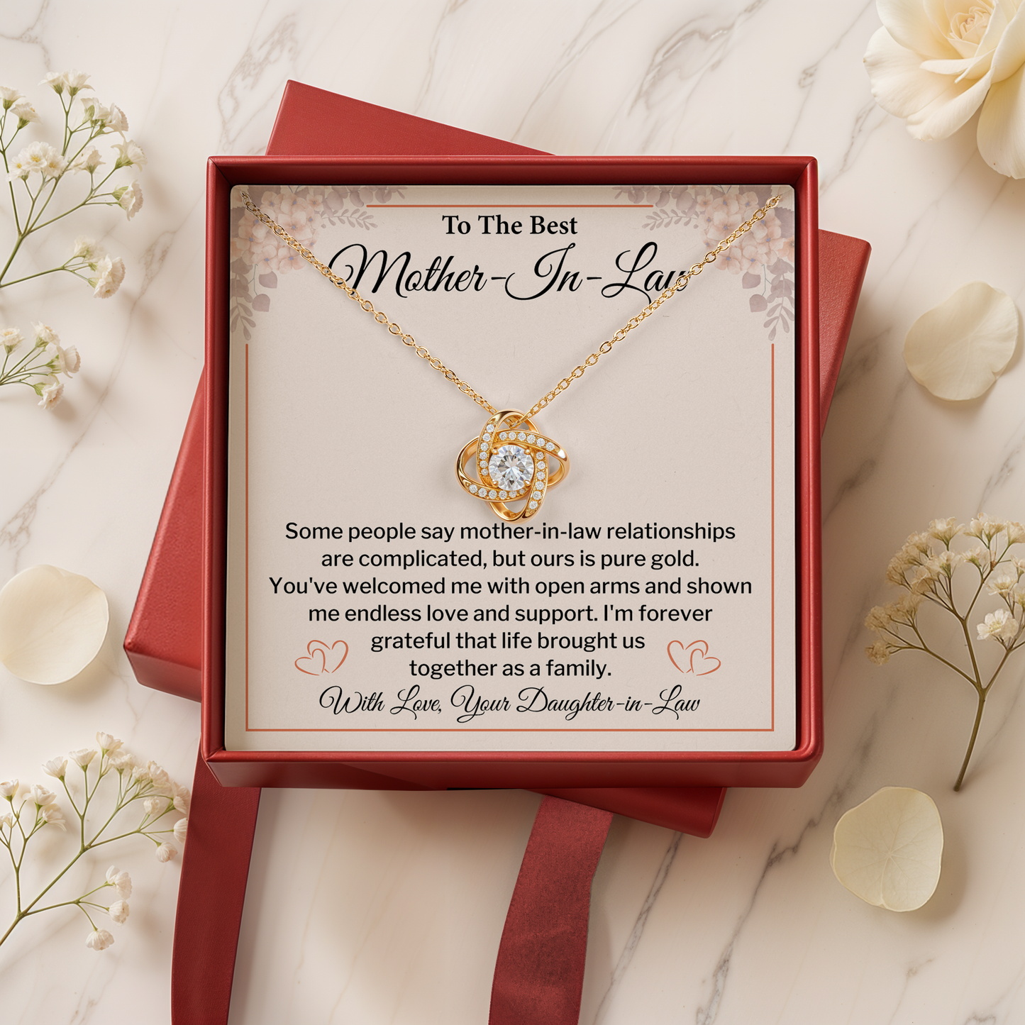 Mother-in-Law Necklace Gift - Birthday, Christmas & Wedding Appreciation