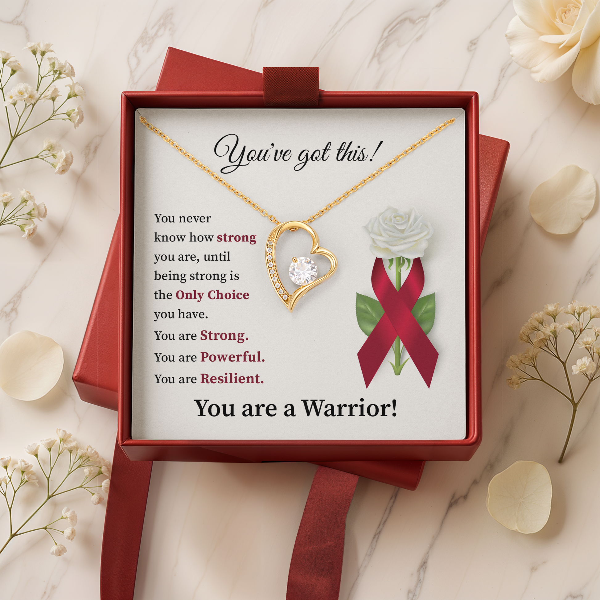 You’ve Got This Warrior Heart Necklace Strength & Encouragement Gift for Her