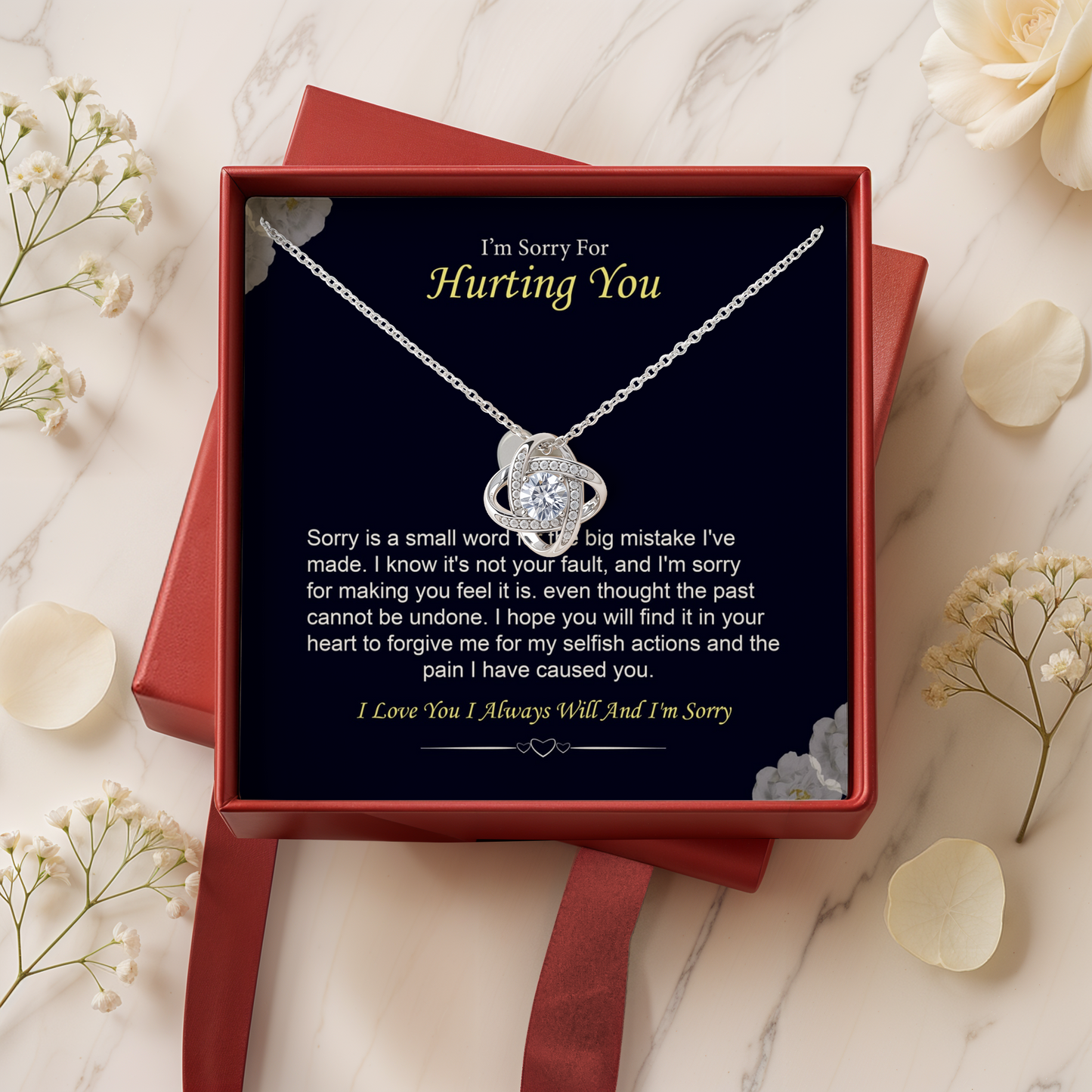 I'm Sorry Necklace Gift for Her Forgiveness With Message Card