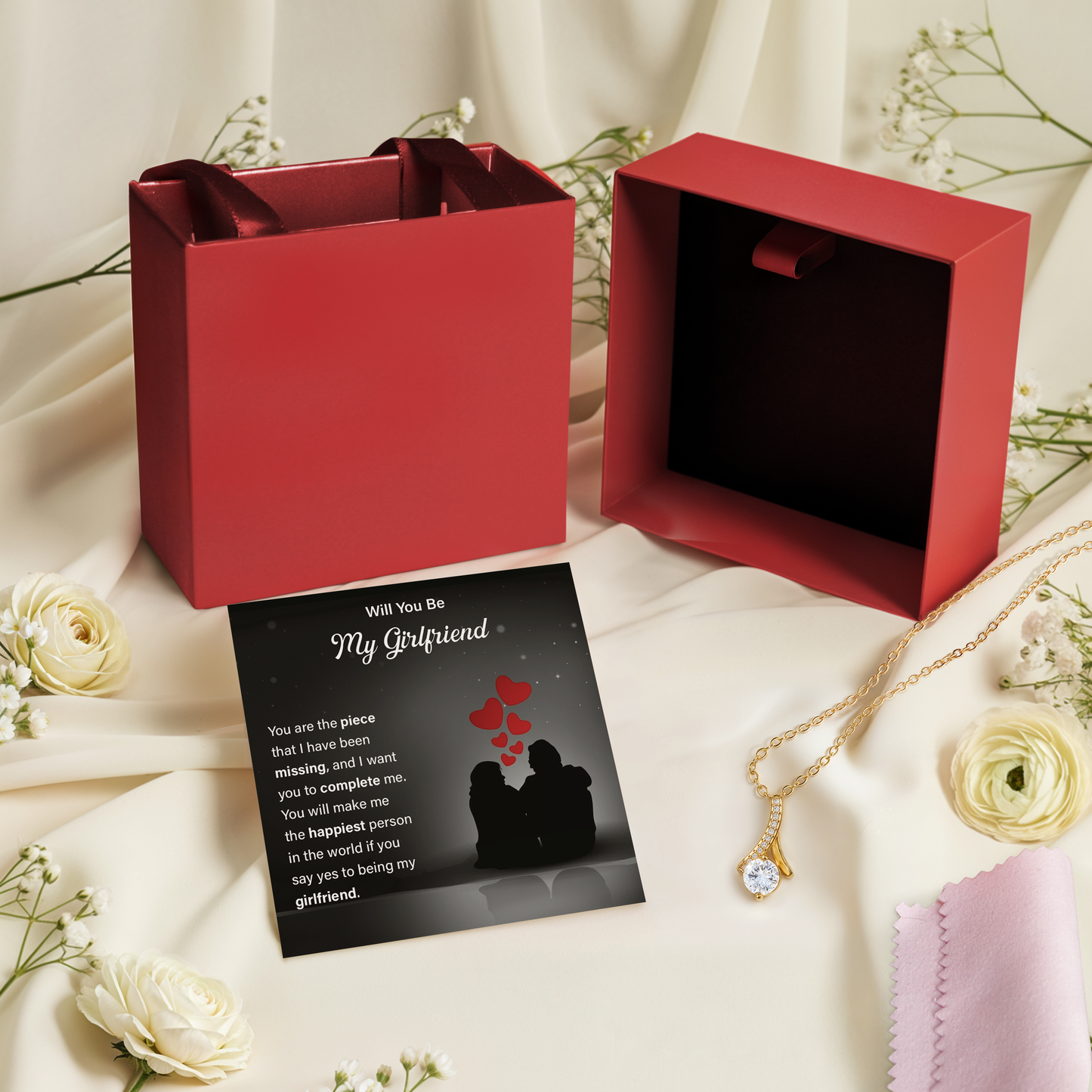 Will You Be My Girlfriend Necklace - Romantic Proposal Gift for Her