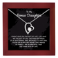 To My Bonus Daughter Heart Necklace Birthday Gift