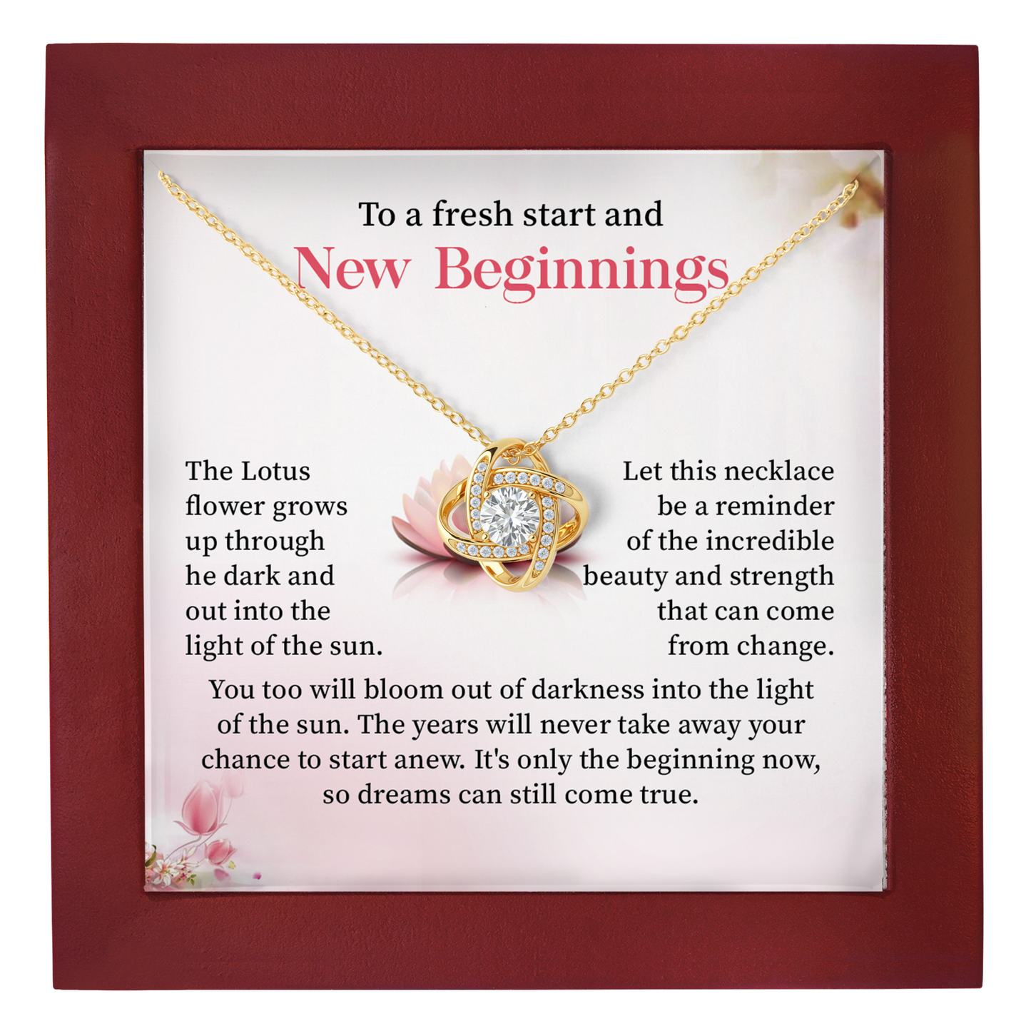 New Beginnings Lotus Necklace Fresh Start Gift for Her