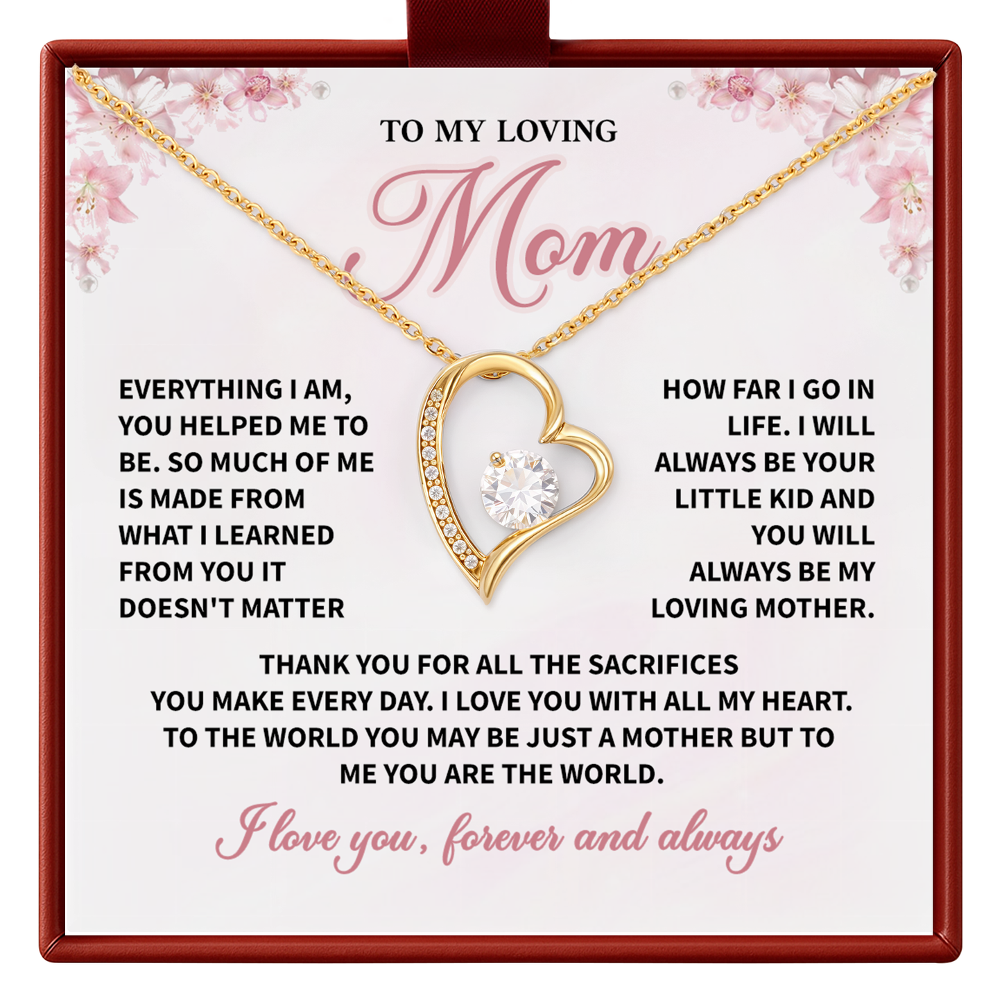 Mom Necklace Gift from Daughter Mother Appreciation Jewelry