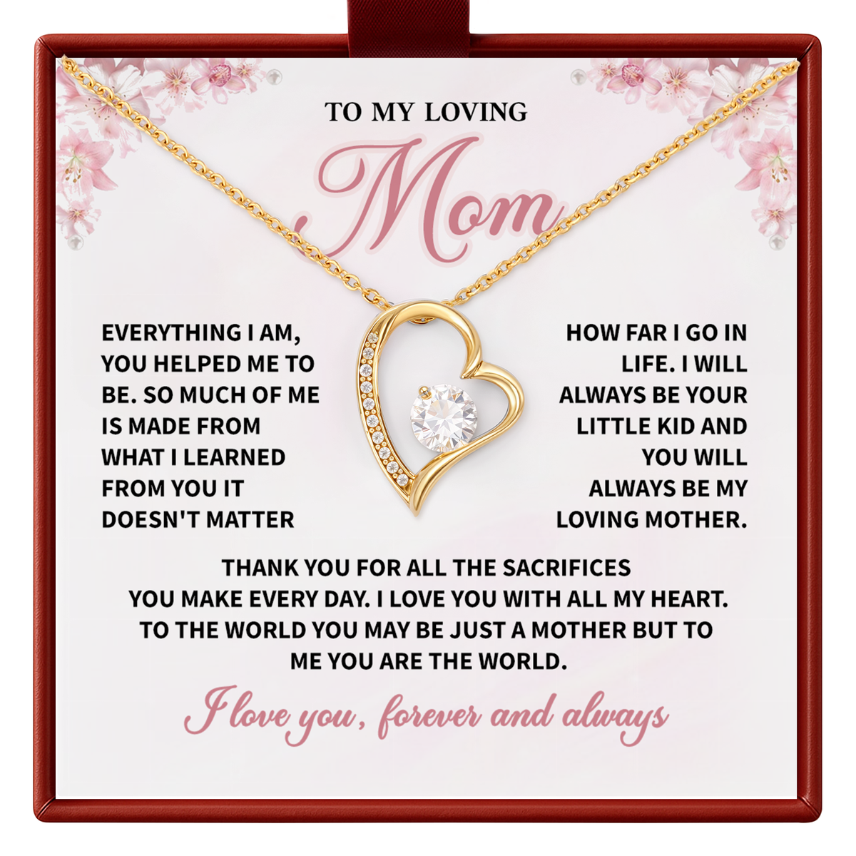 Mom Necklace Gift from Daughter Mother Appreciation Jewelry