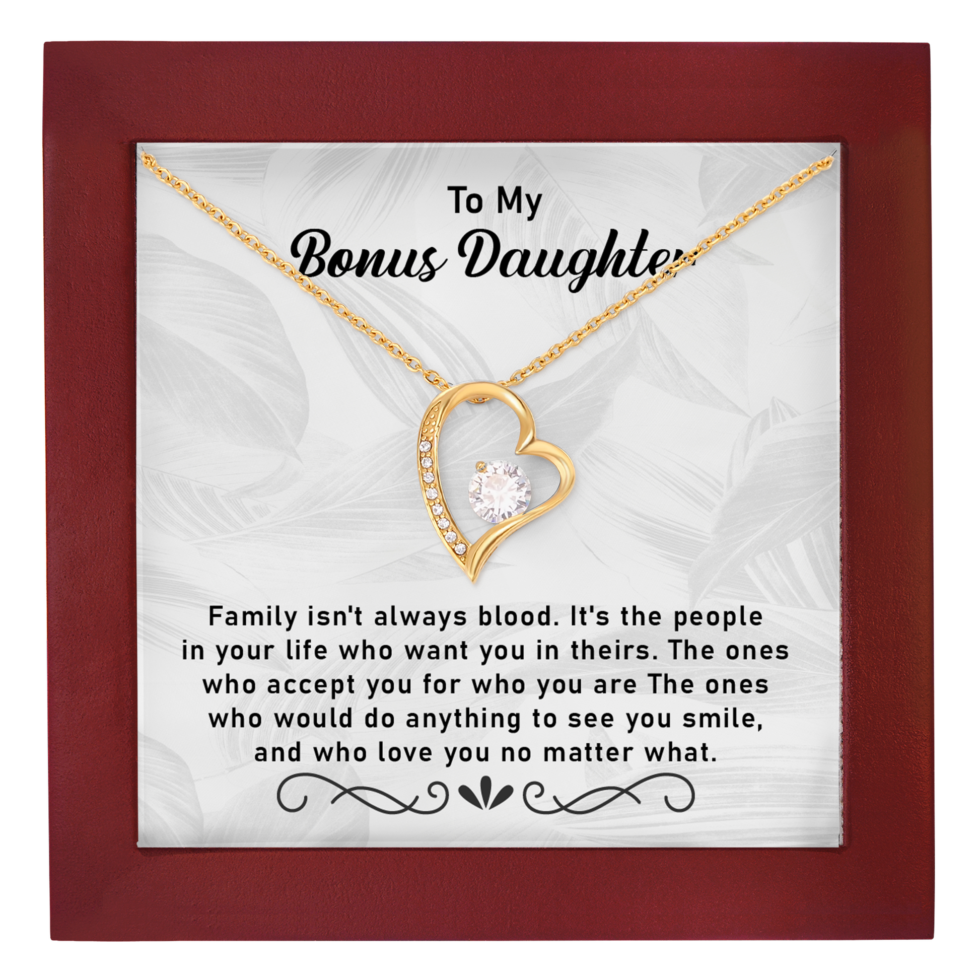 Bonus Daughter Necklace Gift Family Isn't Always Blood Gift from Stepmom or Stepfather