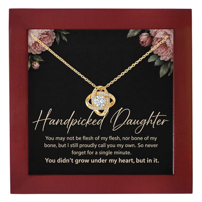 Handpicked Daughter Necklace from Mom Adoption Gift