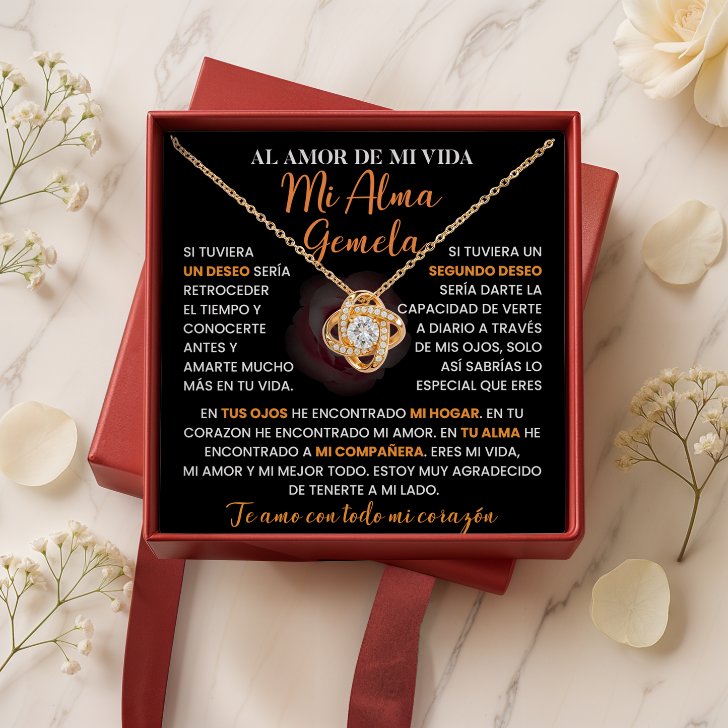 Collar "Mi Alma Gemela" Regalo Romántico Para El Amor De Mi Vida