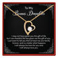 Bonus Daughter Necklace from Stepmom or Stepfather - Heart Shaped Crystal Pendant Gift