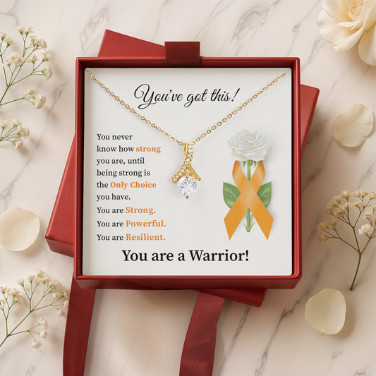 You’ve Got This Orange Ribbon Necklace Warrior Strength Gift for Her