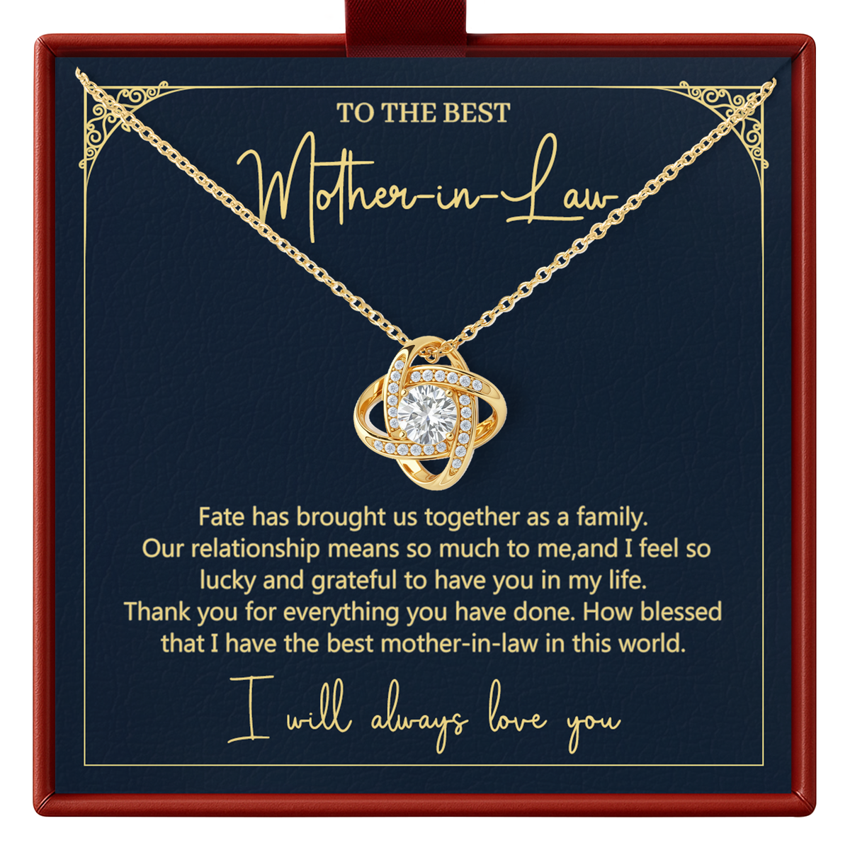 Mother in Law Necklace Gift Daughter in Law Appreciation