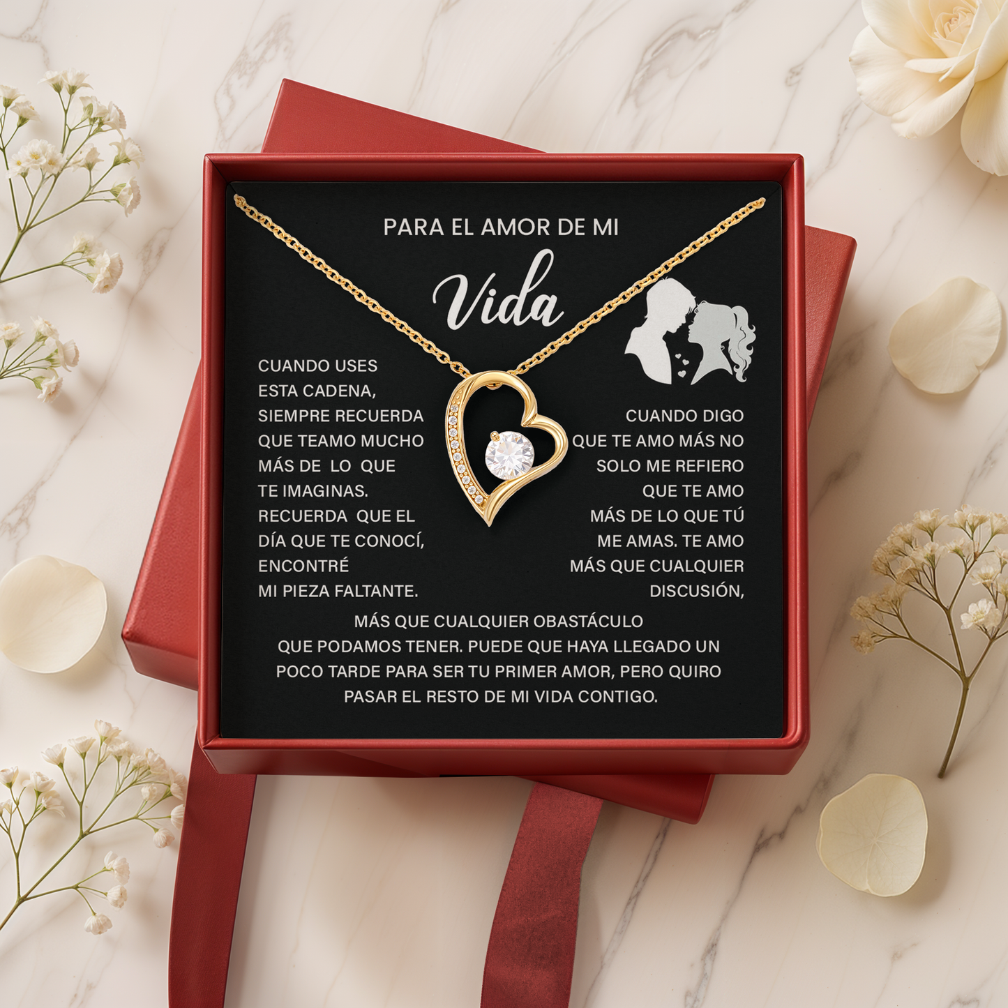 Collar Para El Amor de Mi Vida - Regalo Romántico con Mensaje Te Amo