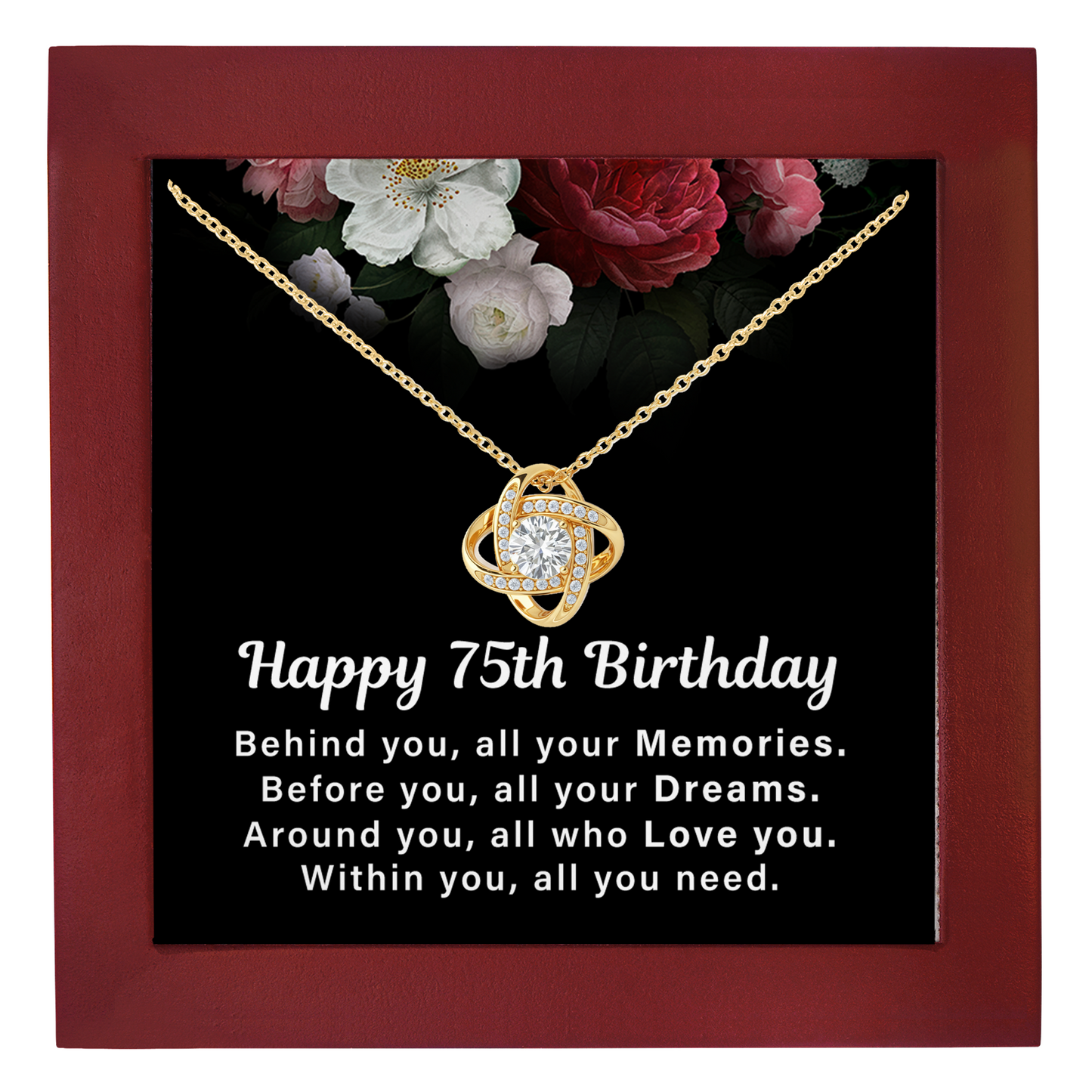 75th Birthday Necklace for Her Gift from Family