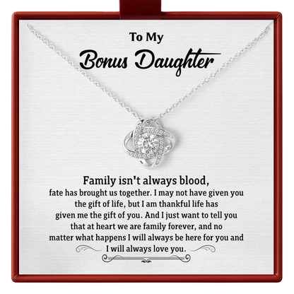 Bonus Daughter Necklace Gift, Meaningful Family Jewelry for Bonus Daughter