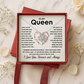 Queen Forever Love Necklace Romantic Gift for Wife, Girlfriend or Soulmate with Message Card