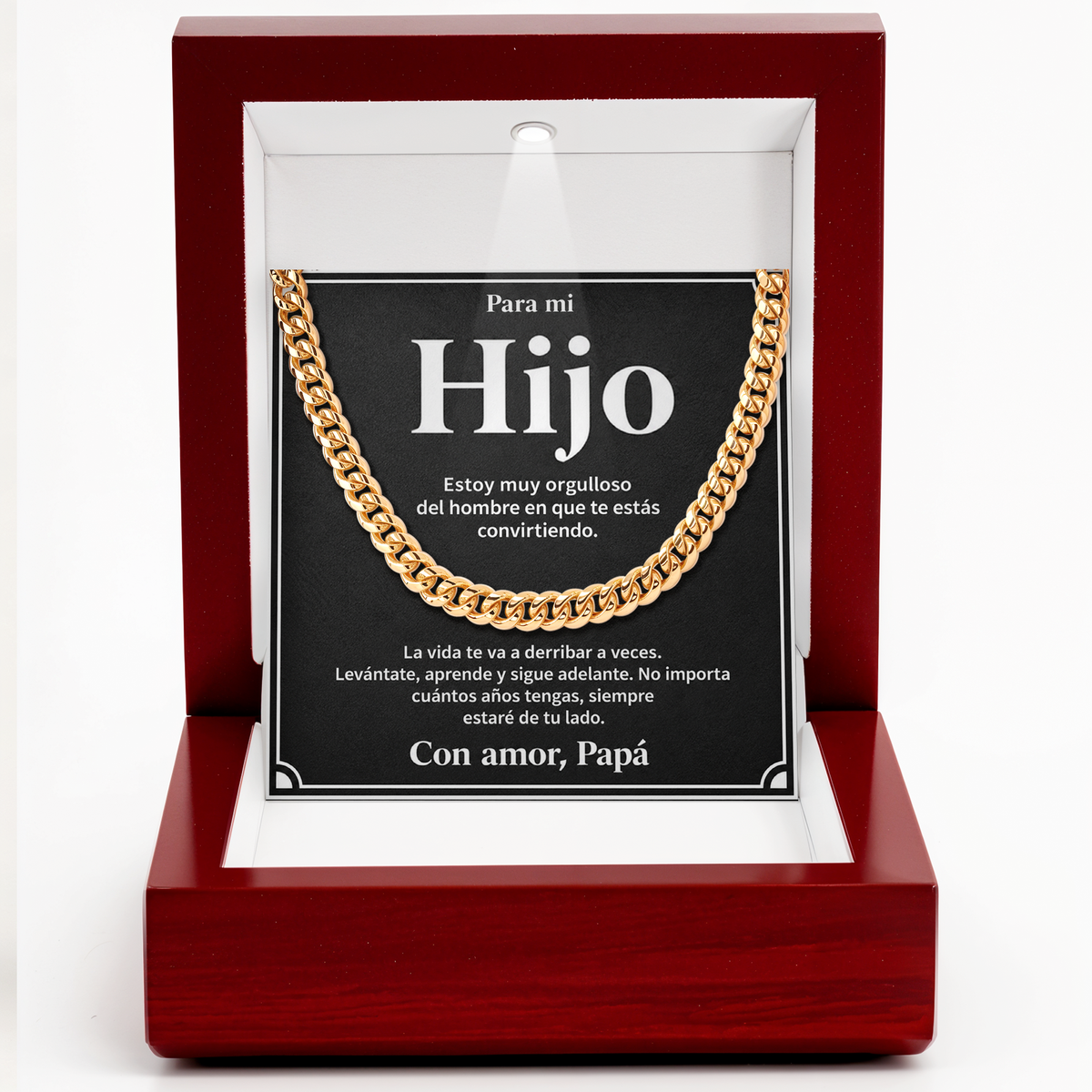 Para Mi Hijo Cuban Chain from Dad Graduation Gift for Son