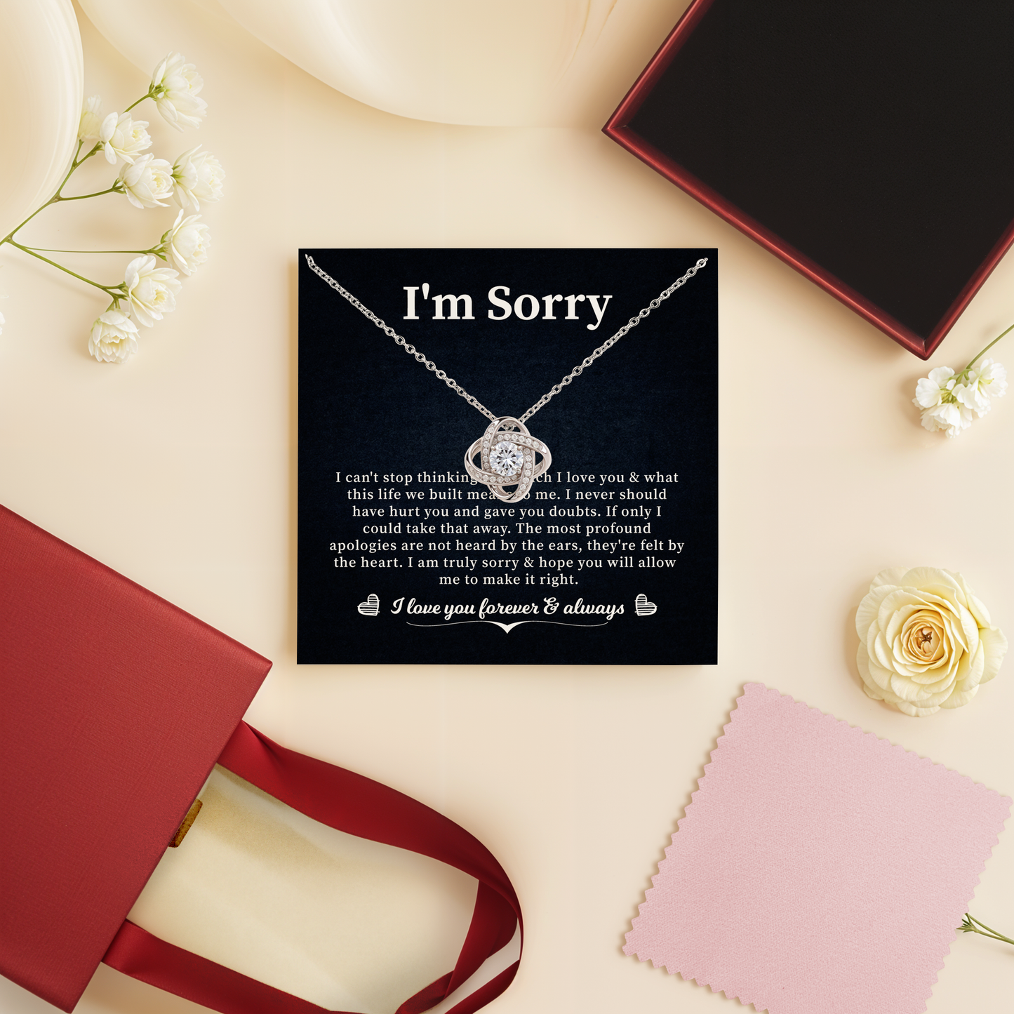 I’m Sorry Necklace for Wife or Girlfriend - Romantic Apology Gift Jewelry