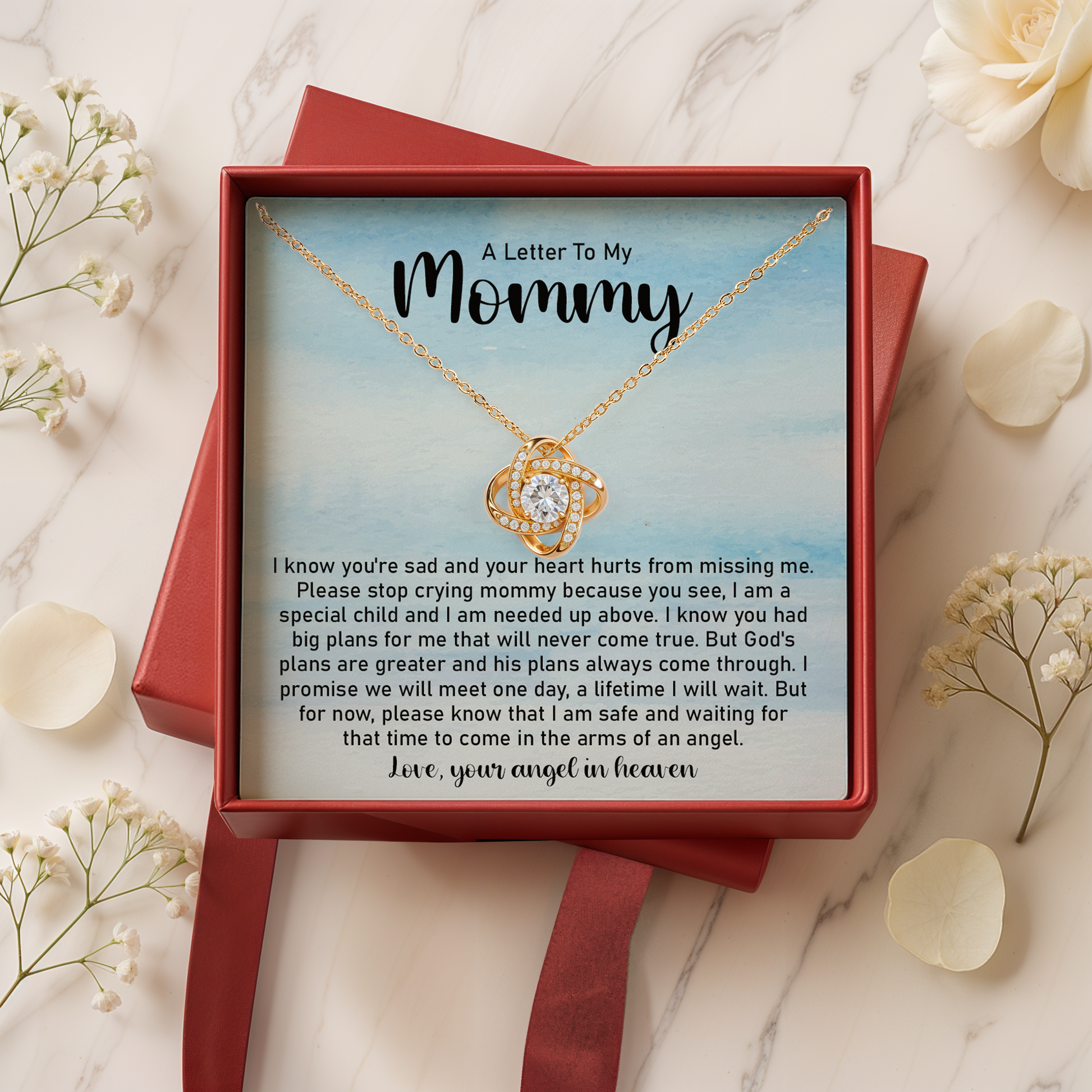 In Loving Memory Gift for Bereaved Mother Angel in Heaven Sympathy Keepsake